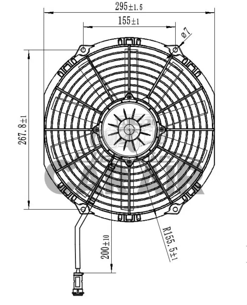 11’’ (280mm) 12v 120watt Condenser Fan - 11’’ 12V 120W Condenser Fan