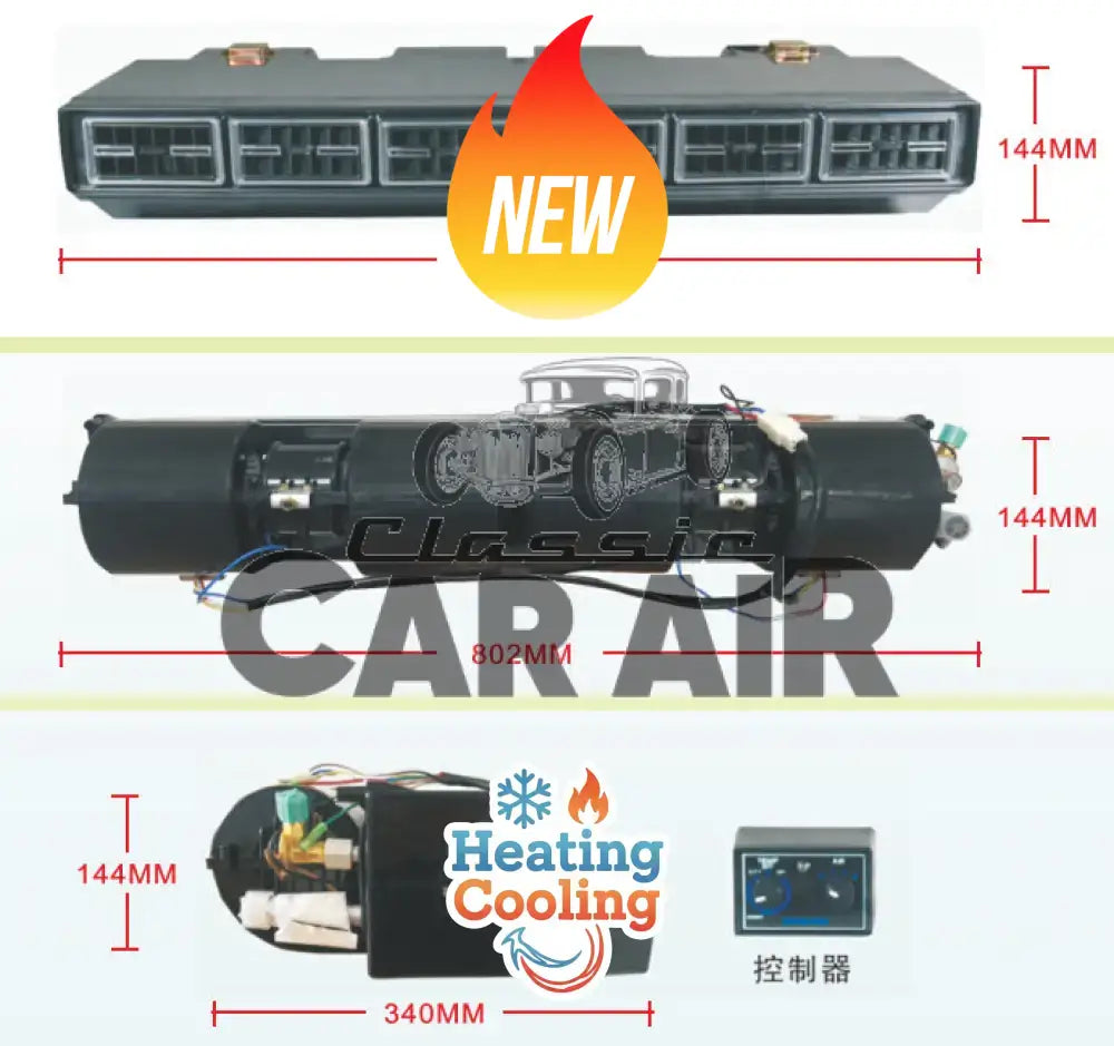Large Heating & Electric Air Conditioner 6 Vent 800-6 Kit W/Digital Display - suit car van small bus motorhome - 6 vent