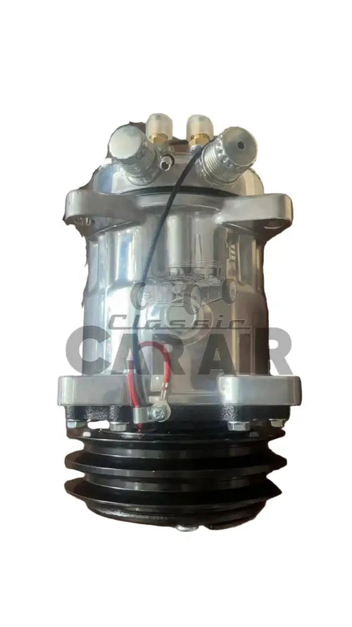 Mechanical AC compressor suit old school Holden and Chevy - top view front facing