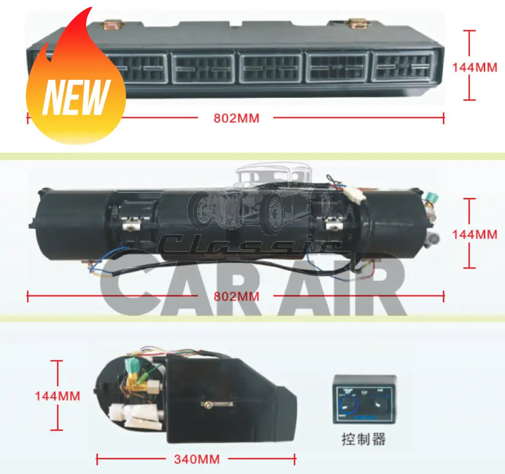 Large Heating & Electric Air Conditioner 6 Vent 800-6 Kit W/Digital Display - suit car van small bus motorhome - 6 vent