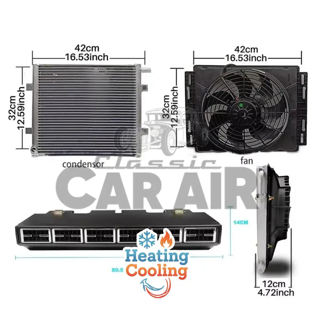 Large Heating & Electric Air Conditioner 6 Vent 800-6 Kit W/Digital Display - suit car van small bus motorhome - 6 vent