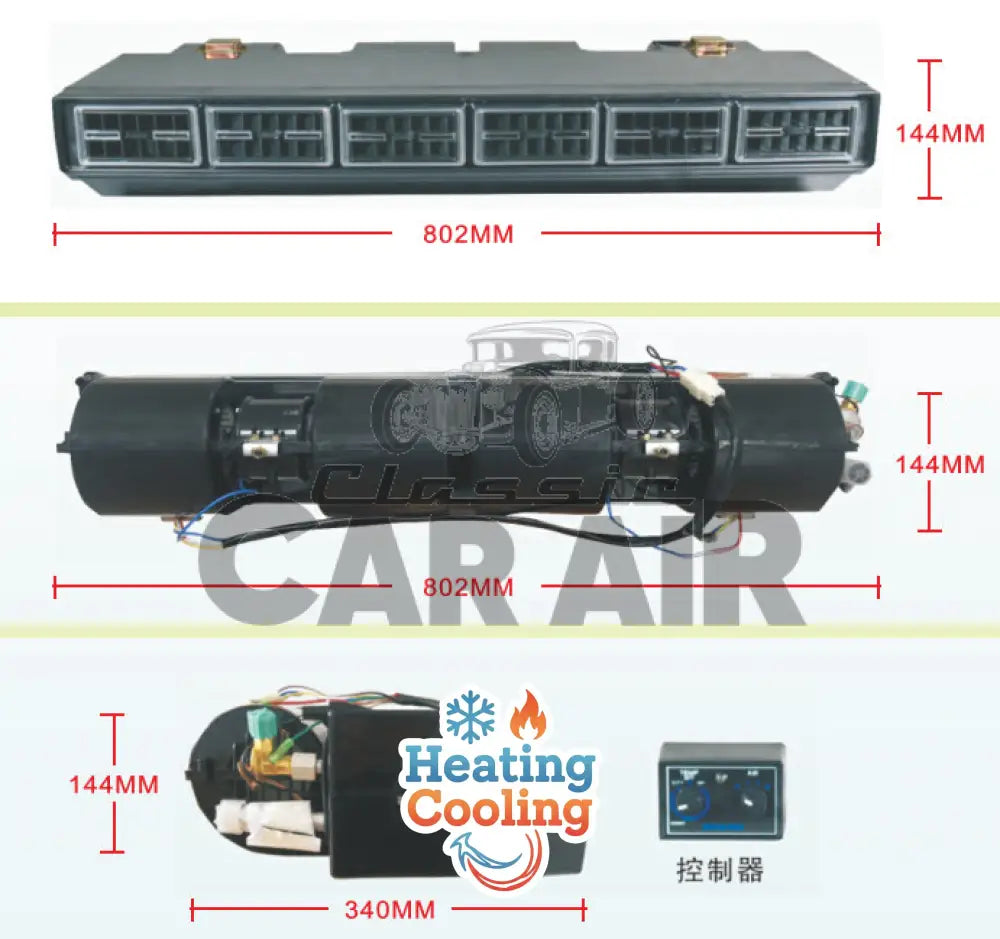 Large Heating & Electric Air Conditioner 6 Vent 800-6 Kit W/Digital Display - suit car van small bus motorhome - 6 vent